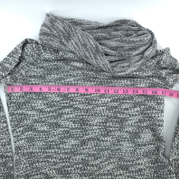 Lou & Grey Casual Luxe Cowl Neck Gray Mixed Knit Marled Pullover Sweater S - Picture 15 of 16